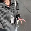 Sudadera Pesada Estilo Chanel con Patrón de Espiga para Hombre, Camiseta de Manga Larga Tejida Estilo Perezoso de Otoño, Camiseta Base de Chenilla