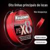 China Red 8 Series 102 metros PE linha forte puxar forte linha de pesca de cavalo Ásia linha principal longe no mar fabricantes de linha de pesca atacado