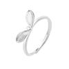 Anillo con forma de oreja de conejo y lazo de plata esterlina S925 para niña, estilo dulce y sencillo, con diseño de comida