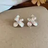 Brincos de pétalas em pintura a óleo degradê estilo férias na praia, frescos e doces, luxo leve, nicho, brincos de alta qualidade