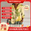 Estación Independiente Más Vendida Camisa Larga para Mujer Fábrica de Origen Planta de Impresión 3D Flores Otoño Tendencia Europea y Americana Camisa de Hombro
