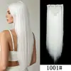 Set de Siete Piezas de Extensiones de Cabello Clip-In Europeas y Americanas para Mujeres, 16 Piezas de Cabello Clip-In, Cabello Largo Liso de Seda de Alta Temperatura, Set de 7 Piezas de Extensiones de Cabello