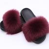 Chinelo de pele de raposa sintética quente de venda no exterior AliExpress chinelos de pele femininos chinelos de casa de pele artificial