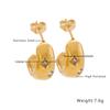 Pendientes de Acero Inoxidable con Galvanoplastia al Vacío en Forma de C, Aros Exagerados de Textura Estilo Europeo y Americano, Pendientes de Diseño de Nicho para Mujer