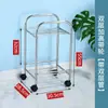 Estante para lavabo de acero inoxidable con ruedas, estante de almacenamiento para bañera de bebé, estante de almacenamiento de cocina de estilo ins, simple, de pie