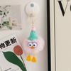 Nuevo y lindo llavero con colgante de bola de pelo de conejo perezoso de imitación de pato, muñeco de peluche de dibujos animados, bolso, adornos, máquina de muñecas, regalo