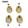 MPR127 Anillo Clásico para Hombre y Mujer, Forma de Gota de Agua Grande Retro Neutro, Incrustación de Circonita de Colores, Chapado en Oro de 18k