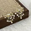 Pendientes de Perlas Estrelladas de Lujo Ligero Estilo Francés de Alta Gama para Mujer, Aguja de Plata S925, Diseño Único de Nicho, Accesorios para Orejas Estilo Festivo