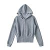 Sudadera con capucha informal americana para mujer en otoño e invierno, nueva, versátil, de cintura alta, con cremallera, chaqueta cárdigan deportiva de manga larga para fitness