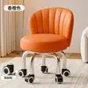 Taburete con Ruedas Giratorias para Uso Doméstico, Taburete Bajo Silencioso con Respaldo, Taburete Pequeño para Niños Aprendiendo a Caminar, Taburete Redondo para Costura, Taburete para Cambiarse los Zapatos
