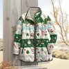 2025temu estación independiente otoño e invierno nuevo estilo estampado navideño cárdigan chaqueta acolchada de algodón de un solo botón ropa de algodón para mujer