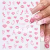 Pegatinas para Uñas Artísticas de San Valentín con Nuevo Brillo Transfronterizo, Brillo Fino Ins, Labios Rojos Románticos, Corazón, Pegatinas Adhesivas DIY para Uñas