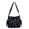 Bolso Mensajero de Clase de Gran Capacidad para Estudiante Chica Femenino Lindo Transparente Bolsa para Dolor Lunares Versátil Bolso de Hombro Tote
