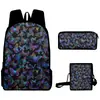 2025 Nuevo Producto Transfronterizo Elemento Mariposa Impresión Digital 3D Mochila Bolsa Escolar Mochila Bolso Cruzado Estuche Lápices DIY