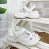 Sandalias ligeras de tacón medio para mujer, con punta de dibujos animados, impermeables, para playa, verano, exteriores, populares en internet