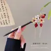 Pente de cabelo estilo antigo, Hanfu de nicho de alta qualidade, novos acessórios de cabelo estilo chinês, grampos de cabelo, grampos de cabelo com balanço, grampos de cabelo de flor e madeira, grampos de cabelo, adornos de cabeça