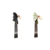 Tranças para Perucas de Mulheres no Verão, Tranças com Tassel de Tinta, Tranças Torcidas, Novo Estilo Chinês Cabelo Humano Sintético, Cabelo Longo, Rabo de Cavalo Duas Tranças