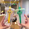 Taza de Paja Creativa Linda Oficina Aspecto Elegante Vaso de Agua Vidrio Espeso Vaso con Asa para Niños Vaso de Verano con Tapa