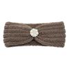 Diadema de lana perlada para niños europeos y americanos, orejeras tejidas, diadema para bebé, accesorios para el cabello con diamantes para bebé