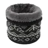 Gola Térmica de Lã Tricotada para Homens e Mulheres Outono e Inverno, Gola Única Circular com Forro de Fleece e Espessada, Protetor de Pescoço para Casais