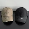 Gorra de Béisbol Retro Desgastada para Mujer 2025 Primavera Nuevo Estilo Coreano Ala Ancha Gorra de Pico Sombrero Ensanchado y Profundizado