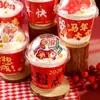 2026 Ano do Cavalo Feliz Ano Novo Decoração de Cupcake Bobo Plug-in Envolvente Copo Gordo Decoração de Confeitaria de Véspera de Ano Novo