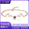 Pulsera de Pareja Personalizada Tmall Un Ciervo Tiene Tu Piedra de Proyección 100 Idiomas Simple 520 Joyería Pulsera de Astas Pequeñas