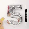 Decoración para Fiesta de Cumpleaños Globos de Papel de Aluminio con Números de 16 Pulgadas Bebé Niños Primer Cumpleaños Cumpleaños de Adultos Globos Dorados de Papel de Aluminio