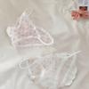 Estilo japonês doce menina morango puro desejo estilo renda cuecas femininas cintura baixa cinto fino alta split roupa interior sexy para as mulheres