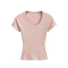 Top Branco Colado Gola U Spice Girls Feminino Novo Estilo Americano Retrô Cintura Apertada Emagrecedor Versátil Raglan Manga Curta Camiseta para Mulheres
