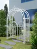 Arco de Hierro Forjado Soporte para Flores Rejilla para Plantas Trepadoras Soporte para Flores Palabra Rosa Arco de Aleación de Aluminio para Patio Exterior Puerta de Patio