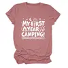 Mi primer año de acampada Amazon eBay sitio independiente moda casual camiseta de manga corta con cuello redondo para mujer