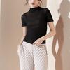 Nova Blusa Plissada Primavera e Verão Roupas Femininas Super Elástica de Alta Qualidade Camiseta Justa Feminina Manga Curta Base Miyake Fina