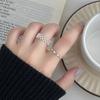 Anillo de Malla Hueca de Encaje Nalan S925 Plata de Ley con Diamantes, Anillo de Amor de Nicho de Alta Gama Estilo Coreano R03279