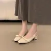 Novos sapatos femininos de salto baixo, bico fechado, com laço delicado estilo coreano, rasos, para combinar com saias