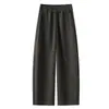 Calça Casual Versátil de Moda Personalizada para o Início do Outono de 2026, Elástica, Cintura Alta, Caimento Solto, Afinando, Perna Larga