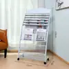 Clip para periódico estante para libros y periódicos pequeño revista promocional estante de piso almacenamiento estante simple oficina estante para periódicos