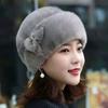 Nuevos Sombreros de Invierno para Mujer de Pelo de Visón Sintético Moda Bombín Imitación Piel Engrosado Cálido Gorro Baotou Boina de Madre