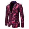Outono 2024 Comércio Exterior Masculino Novo Terno Estampado Tie-Dye de Um Botão Roupas de Performance Jaqueta Casual Masculina