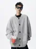 Suéter Cardigan Retro Americano para Homens, Marca Tendência de Inverno, Tricô Estilo Preguiçoso para Casal, Jaqueta Casual de Bolso Grande High Street