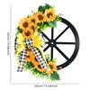 Cross-border nova flor artificial girassol arco de madeira bandeja de roda pastoral ao ar livre interior pano decorativo guirlanda