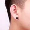 Baoshina Imán Estilo Coreano para Hombres Sin Perforaciones, Clips para Orejas de Acero de Titanio Negro, Pendientes Punk Falsos, Pendientes Magnéticos