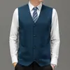 Suéter cárdigan de un solo botón para hombre Otoño/Invierno Chaleco de punto de color liso para hombre Chaleco de lana grueso sin mangas para hombre