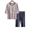 Conjunto de Pijama Corto de Manga Corta para Niños, Conjunto de Ropa Tipo Familiar con Aire Acondicionado para Niños y Niñas, Pijamas Infantiles de Talla Mediana y Grande con Mangas Tres Cuartos