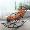 Cadeira de Rattan com Suporte para Peso para Soneca de Lazer, Cama Confortável para Soneca, Cadeira de Balanço, Cadeira Reclinável, Cadeira Preguiçosa para Idosos, Varanda, Sala de Estar Adulta