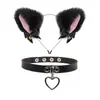 Diadema de Halloween Diadema para Actuación en Festival Set de Diadema y Collar de Chica Gato Orejas de Gato Pasador Sencillo para Niña Hermosa