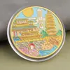 Monedas conmemorativas de ciudades, recuerdos turísticos, monedas coloridas en relieve con paisajes arquitectónicos de Beijing, Shanghái y Nanjing, monedas conmemorativas coleccionables
