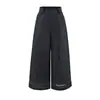 Calça Casual Reta de Linho Tencel de Alta Qualidade Temperamento Verão Nova Solta Emagrecimento Abertura da Perna Renda Perna Larga Calça Longa