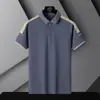 Nueva Camisa de Verano Fresca para Jóvenes Estilo Nuevo Hielo Cuello Campana Camisa Piqué Casual para Hombre Moderna Bloque de Color Manga Corta