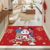 Alfombrilla Xiaoxin para Entrada, Resistente a la Suciedad, Felpudo Raspador de Barro, Personalizable, Antideslizante, Alfombra de Bucle de Seda Roja para Casa Nueva